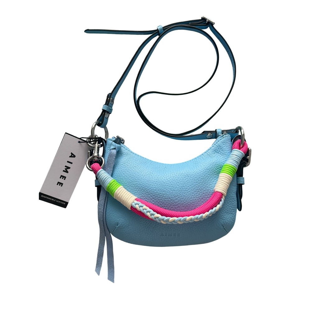 Aimee Kestenberg SoHo Mini Shoulder Bag Coastal Blue Pebble Leather AK544105N